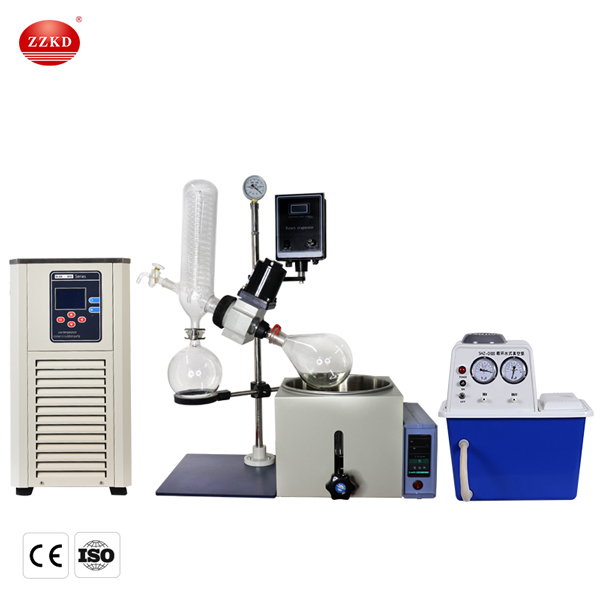rotary evaporator with chiller and vacuum pump