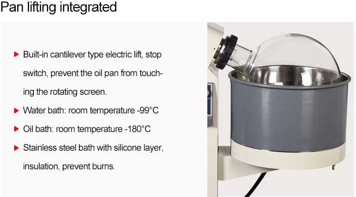 pan lifting integrated lab rotary evaporator lifting